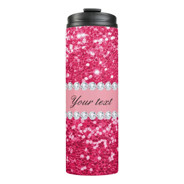 Bouteilles Isothermes Grandes parties scintillantes de Faux de roses (Devant)