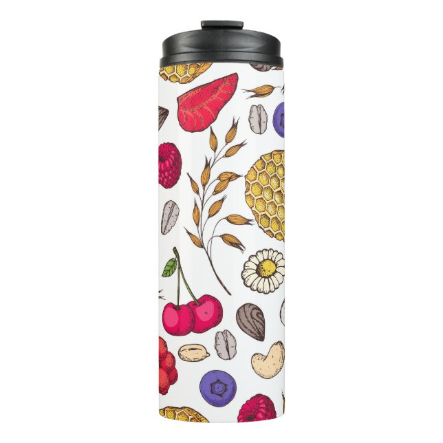Bouteilles Isothermes Granola, motif muesli sans soudure. Main des floco (Devant)