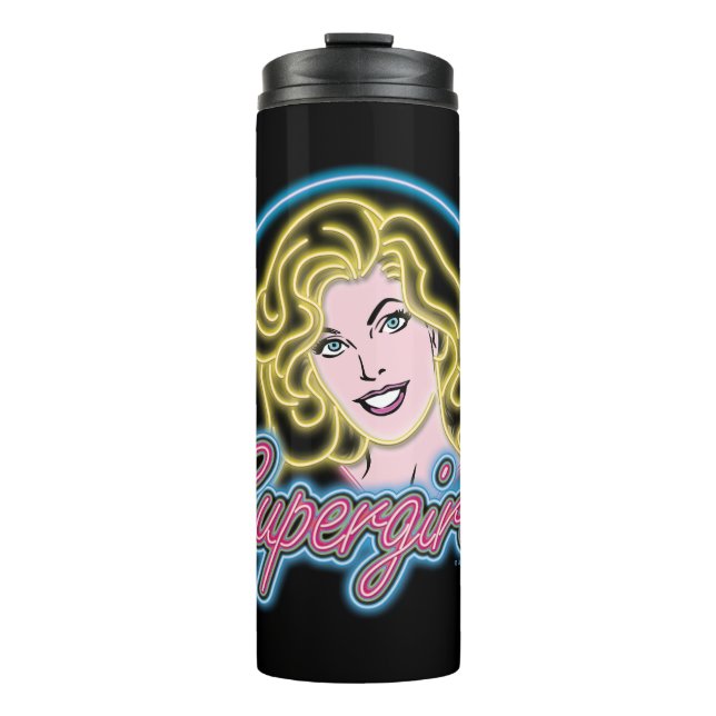 Bouteilles Isothermes Graphique des lumières de Neon Retro Supergirl (Devant)