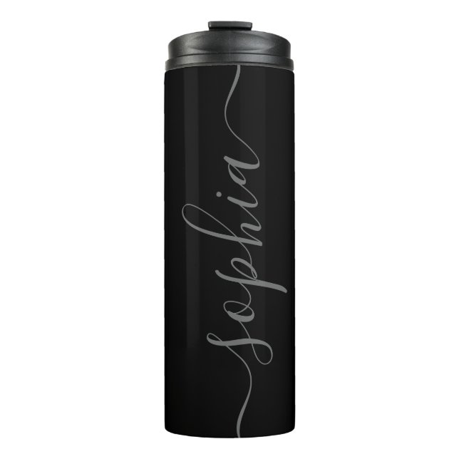 Bouteilles Isothermes Gray Script Personalizable Name Thermal Tumbler (Devant)