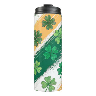 BOUTEILLES ISOTHERMES GREEN & OR CELTIQUE IRLANDAIS SHAMROCKS & STRIPES