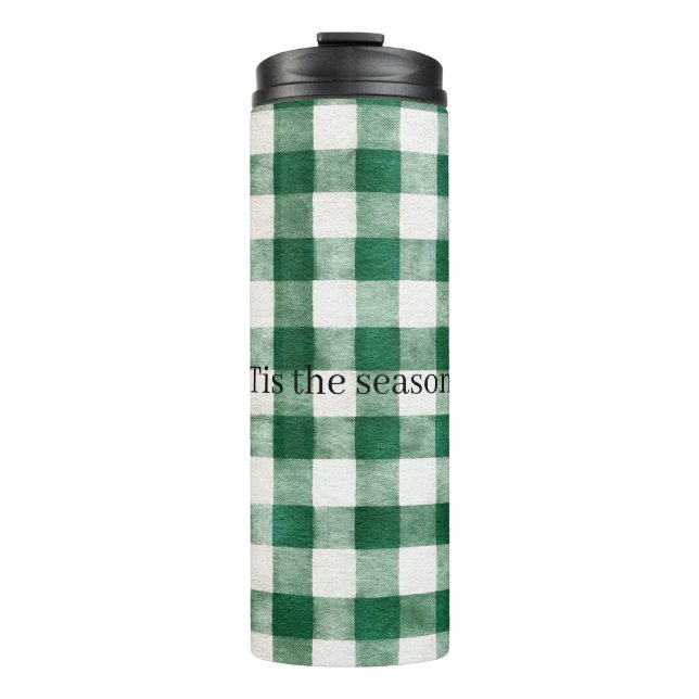 Bouteilles Isothermes Green Plaid Stripes Christmas (Devant)