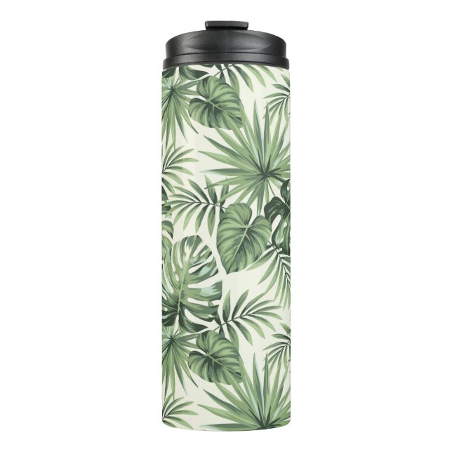 Bouteilles Isothermes Green Tropical Palm Feuille Motif (Devant)