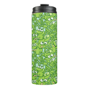 Bouteilles Isothermes Grenouilles vertes drôles empêtrées dans un motif