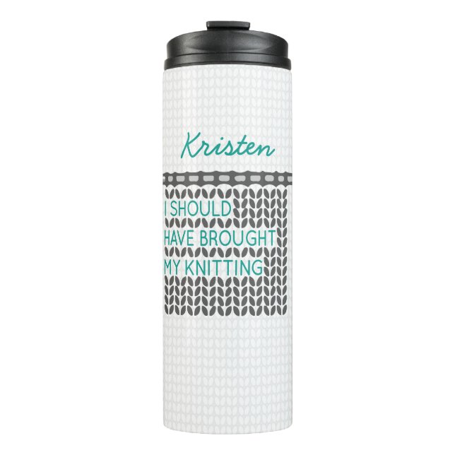 Bouteilles Isothermes Grey J'Aurais Dû Apporter Mon Tricot (Devant)