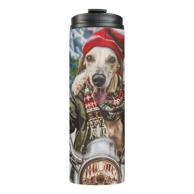 Bouteilles Isothermes Greyhound Chien équitation Moto Noël (Devant)