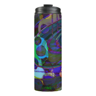 Bouteilles Isothermes Grille moderne noire, turquoise et violette