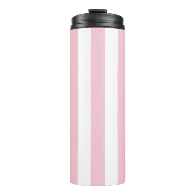 Bouteilles Isothermes Grilles Verticales Bébé Rose Et Blanc Gratté (Devant)