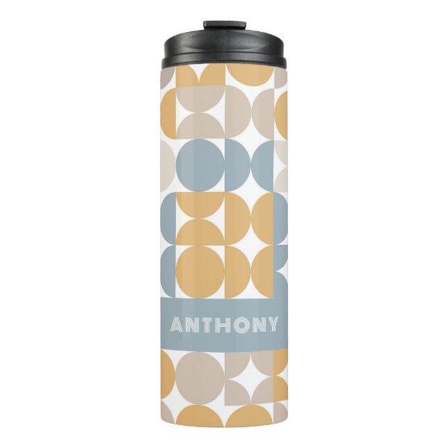 Bouteilles Isothermes Gris Bleu Beige Jaune Motif d'art du Midtown (Devant)