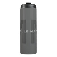 Gris Gras Monogramme Moderne Minimaliste Nom Initi