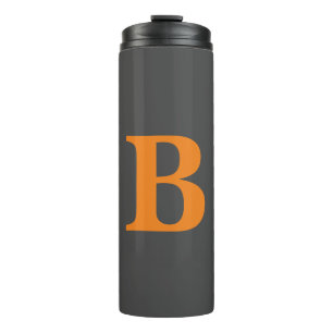 Bouteilles Isothermes Gris orange moderne monogrammed professionnel