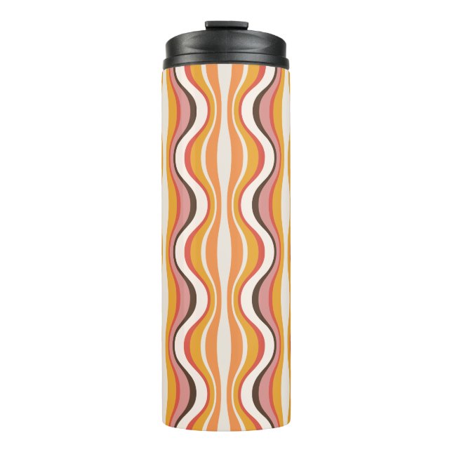 Bouteilles Isothermes Groovy, 70s retro style patterned travel mug (Devant)