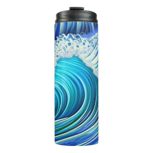 Bouteilles Isothermes Grosse vague bleue ripple   Vague océanique bleue 