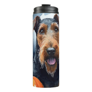 Bouteilles Isothermes Halloween Airedale Avec Peur Citrouille
