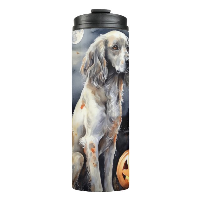 Bouteilles Isothermes Halloween Anglais Setter Avec Scentation Citrouill (Devant)
