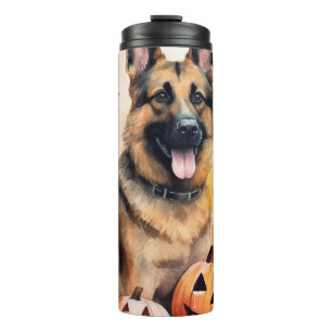 Bouteilles Isothermes Halloween berger allemand avec la peur Citrouille