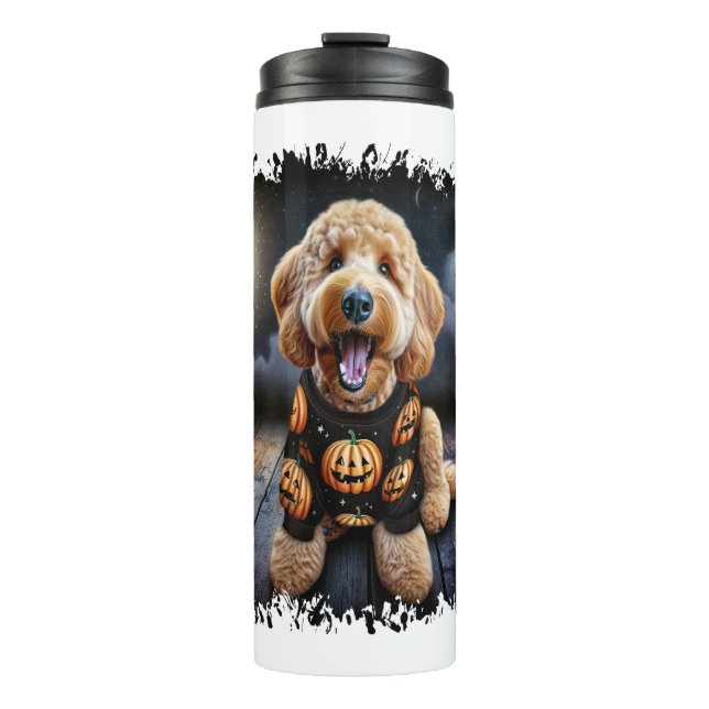 Bouteilles Isothermes Halloween chien Goldendoodle (Devant)