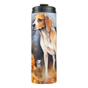 Bouteilles Isothermes Halloween Foxhound Américain avec des citrouilles