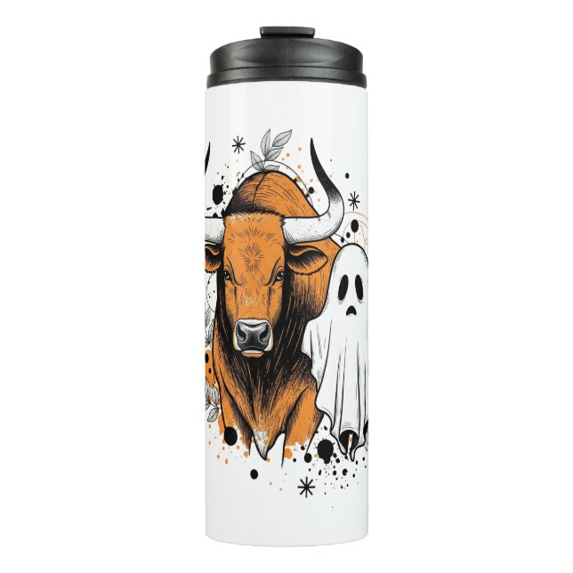 Bouteilles Isothermes Halloween Highland Cow Cute Fall (Devant)