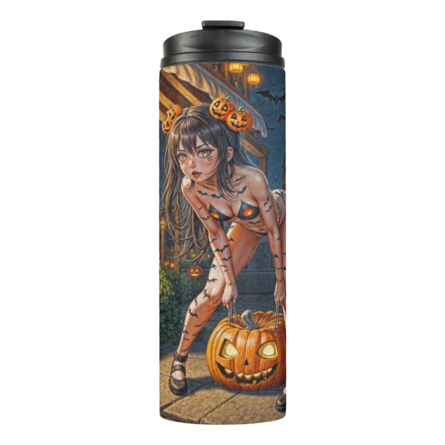 Bouteilles Isothermes Halloween Monster Jack-o-Lantern & Bat Vixen Girl (Devant)