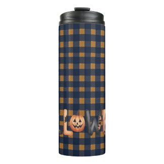 Bouteilles Isothermes Halloween Plaid Pumpkin Typography