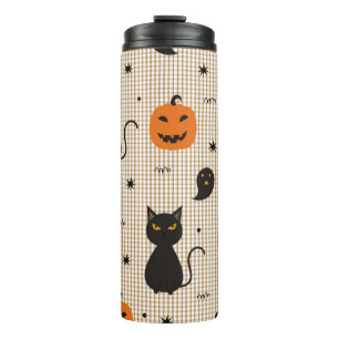 Bouteilles Isothermes Halloween sans couture motif avec chat noir et gho