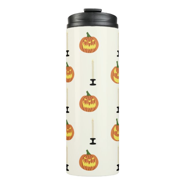 Bouteilles Isothermes Halloween sans couture motif avec citrouilles et b (Devant)