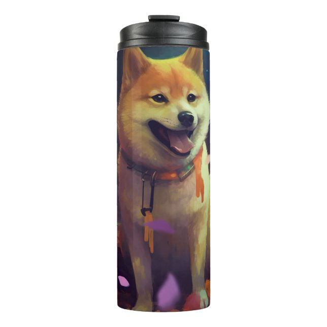 Bouteilles Isothermes Halloween Shiba Inu Avec La Peur Citrouille (Devant)