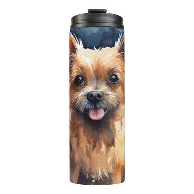 Bouteilles Isothermes Halloween Terrier Australien Avec Peur Citrouille (Devant)