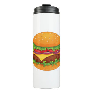 Bouteilles Isothermes Hamburger Burger Boeuf Viande de Porc Repas Chedda