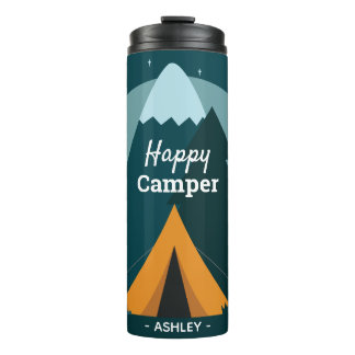 Bouteilles Isothermes Happy Camper Tent and Mountains