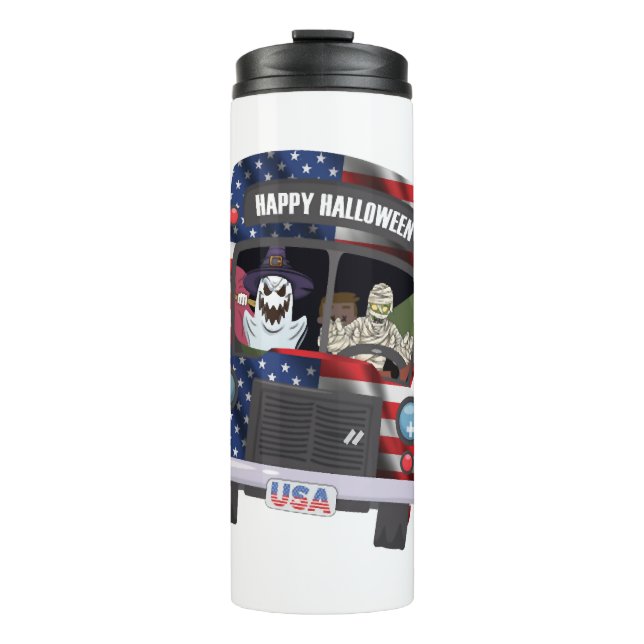 Bouteilles Isothermes happy halloween bus chemise de fête gens (Devant)