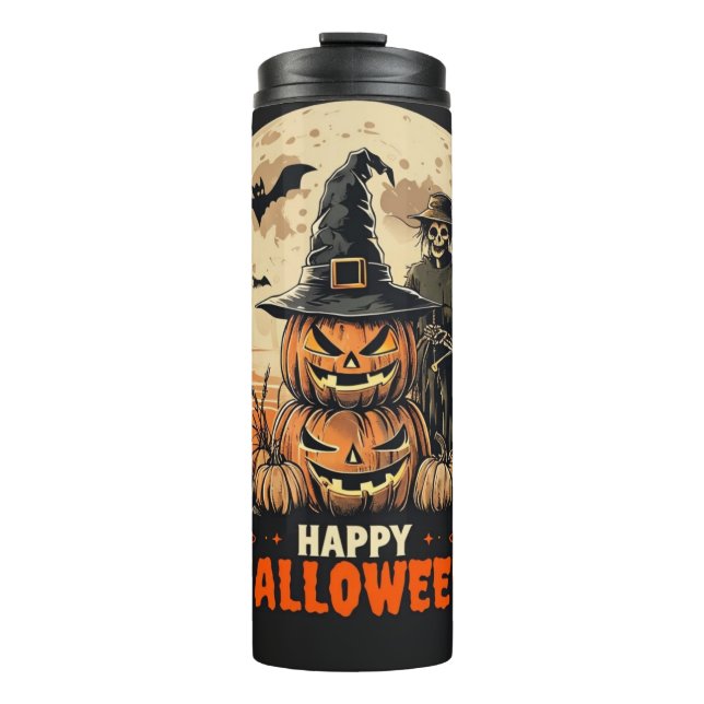 Bouteilles Isothermes Happy Halloween Scarecrow Pumpkin Thermal Tumbler (Devant)