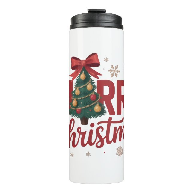 Bouteilles Isothermes Happy Merry Christmas (Devant)