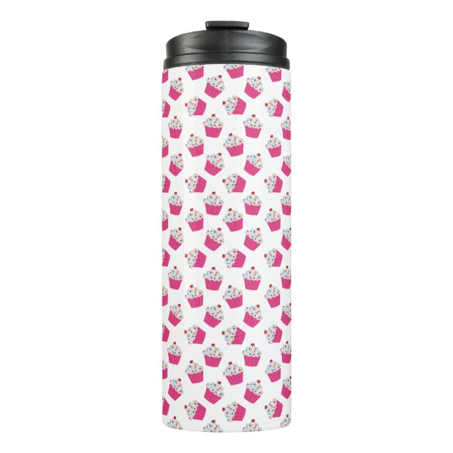 Bouteilles Isothermes Happy Pink Heart Cupcake - Motif de boulangerie do (Devant)