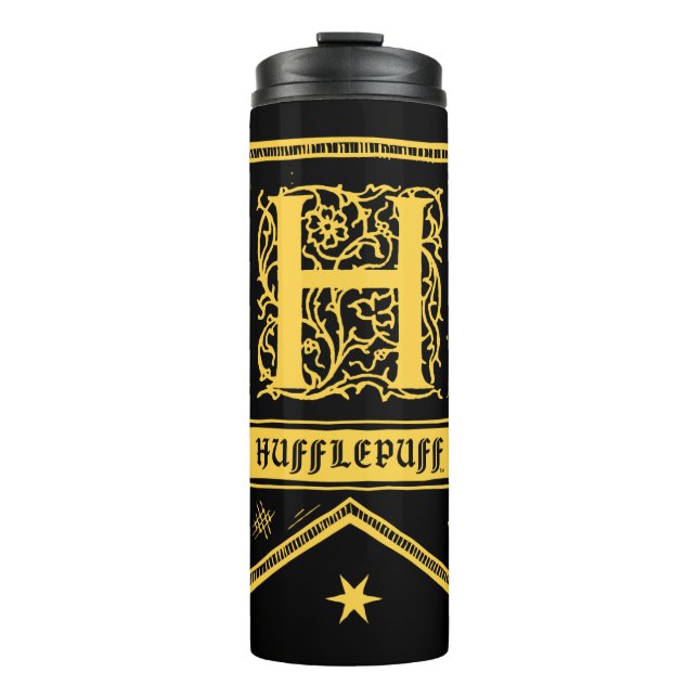 Bouteilles Isothermes Harry Potter | Bannière Monogramme Hufflepuff (Devant)