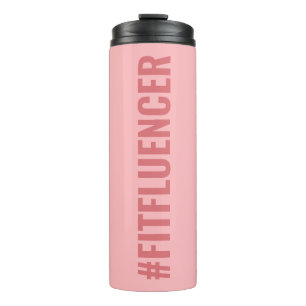 Bouteilles Isothermes Hashtag Fitfluencer Soft Pink Modern Slogan