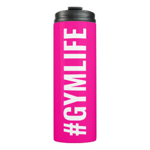 Bouteilles Isothermes Hashtag Gymlife Hot Pink White Modern Slogan