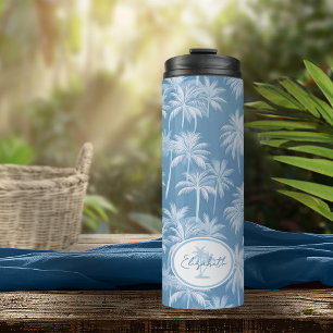 Bouteilles Isothermes Hawaiian Palm Tree Silhouette Motif Blue ID1093