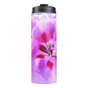 Bouteilles Isothermes Hibiscus aquarelle violet rose