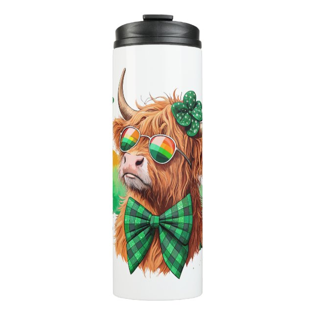 Bouteilles Isothermes Highland Cow St Patrick's, Lucky Cow (Devant)