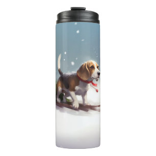 Bouteilles Isothermes hiver de neige de Noël beagle