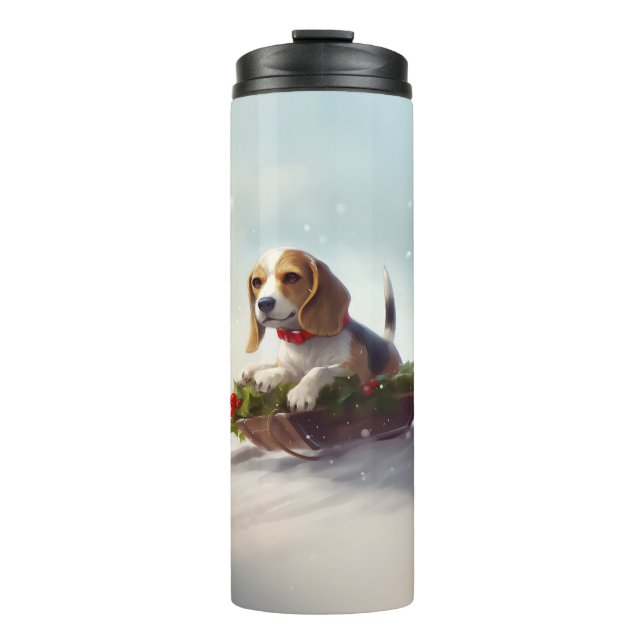 Bouteilles Isothermes hiver de neige de Noël beagle (Devant)