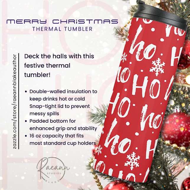 Bouteilles Isothermes Ho-Ho-Ho Joyeux Paruline Thermique De Noël (Créateur téléchargé)