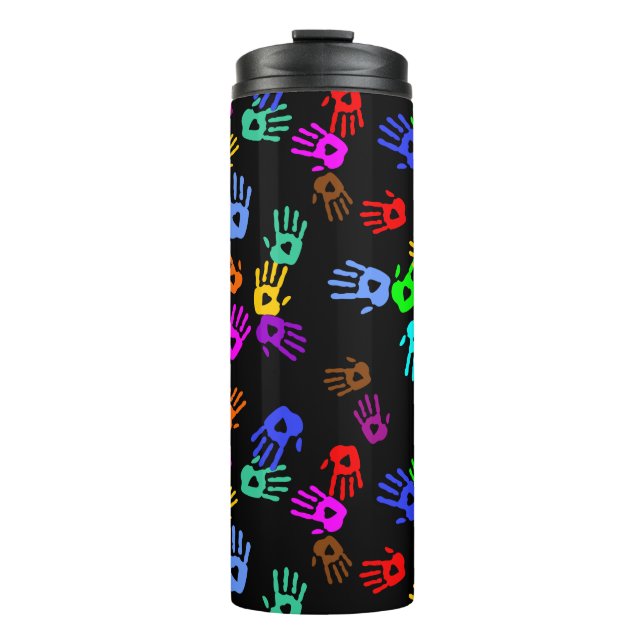 Bouteilles Isothermes holiES - motif couleur mains 1 + votre backgr. (Devant)