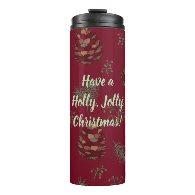 Bouteilles Isothermes Holly Jolly Christmas Pinecones & Berries (Devant)