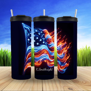 Bouteilles Isothermes Hommage au drapeau américain Neon