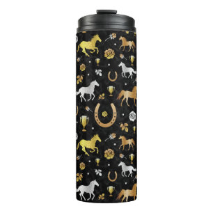 Bouteilles Isothermes Horse Racing Derby Day Party Black Gold Motif