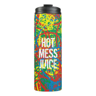 Bouteilles Isothermes Hot Mess Jus Scribbles Jaune Bleu Vert Rouge Art