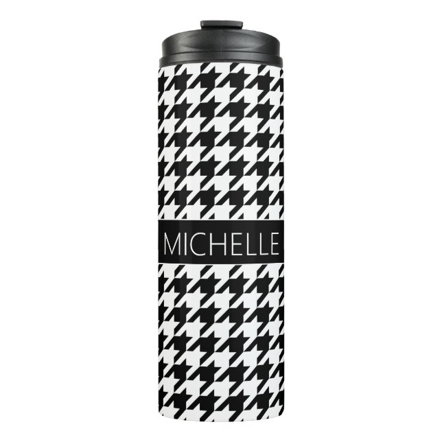 Bouteilles Isothermes Houndstooth BW personnalisée (Devant)